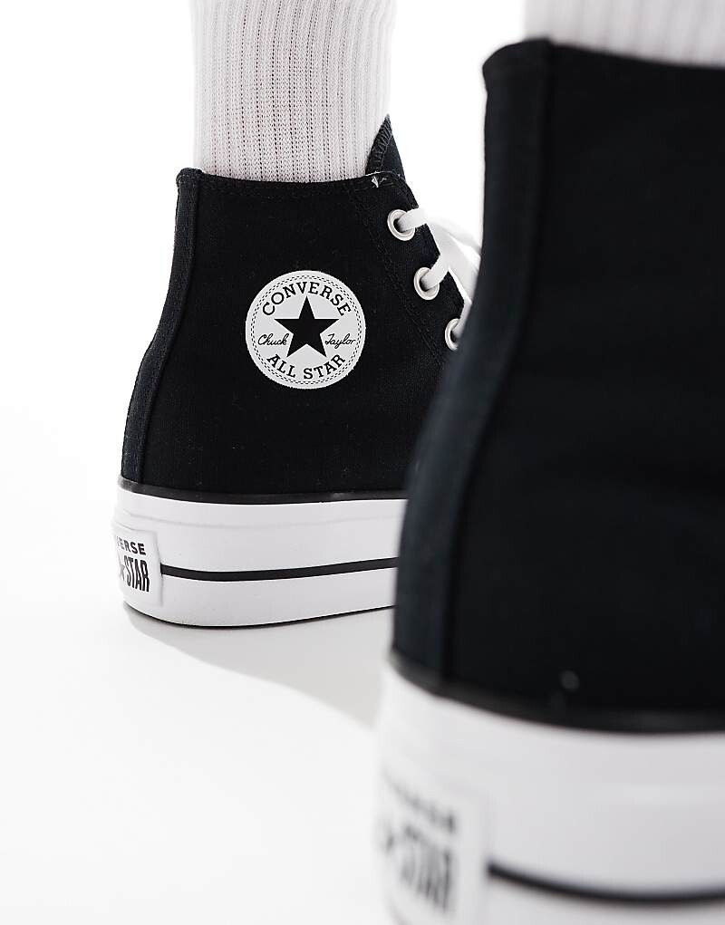Converse Wide Fit – Chuck Taylor All Star Hi Lift – Черные спортивные туфли — фото 4