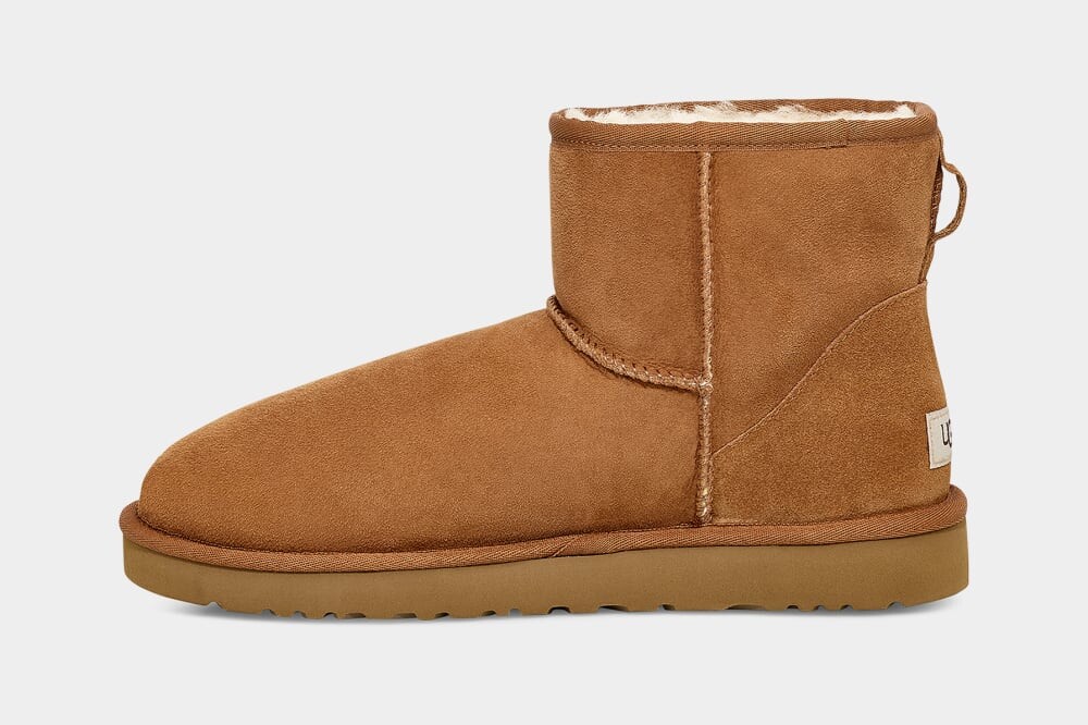 Мужские низкие ботинки UGG из овчины, каштановые — фото 3