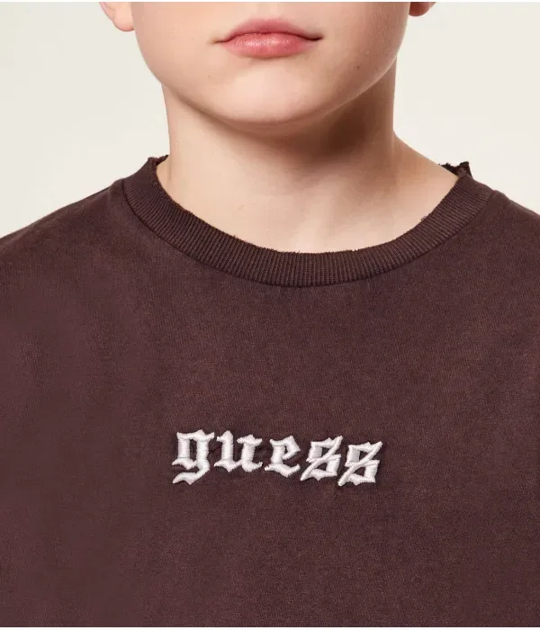 Футболка oversize fit Guess, коричневый — фото 4