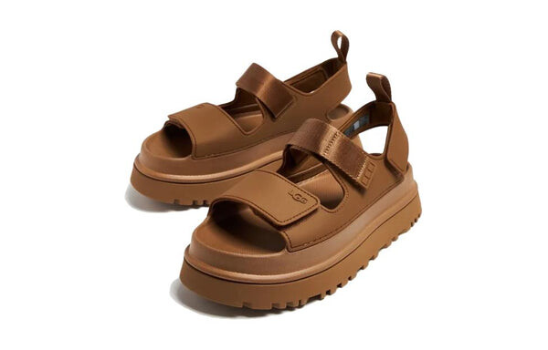 Сандалии золотисто-сияющие сандалии Ugg, коричневый — фото 3