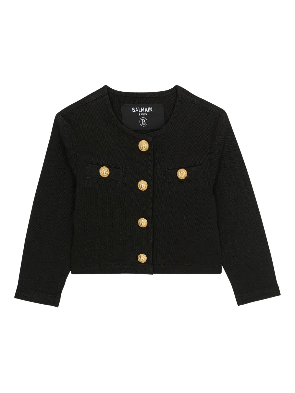 

Куртка с гравированным логотипом Balmain Kids, черный