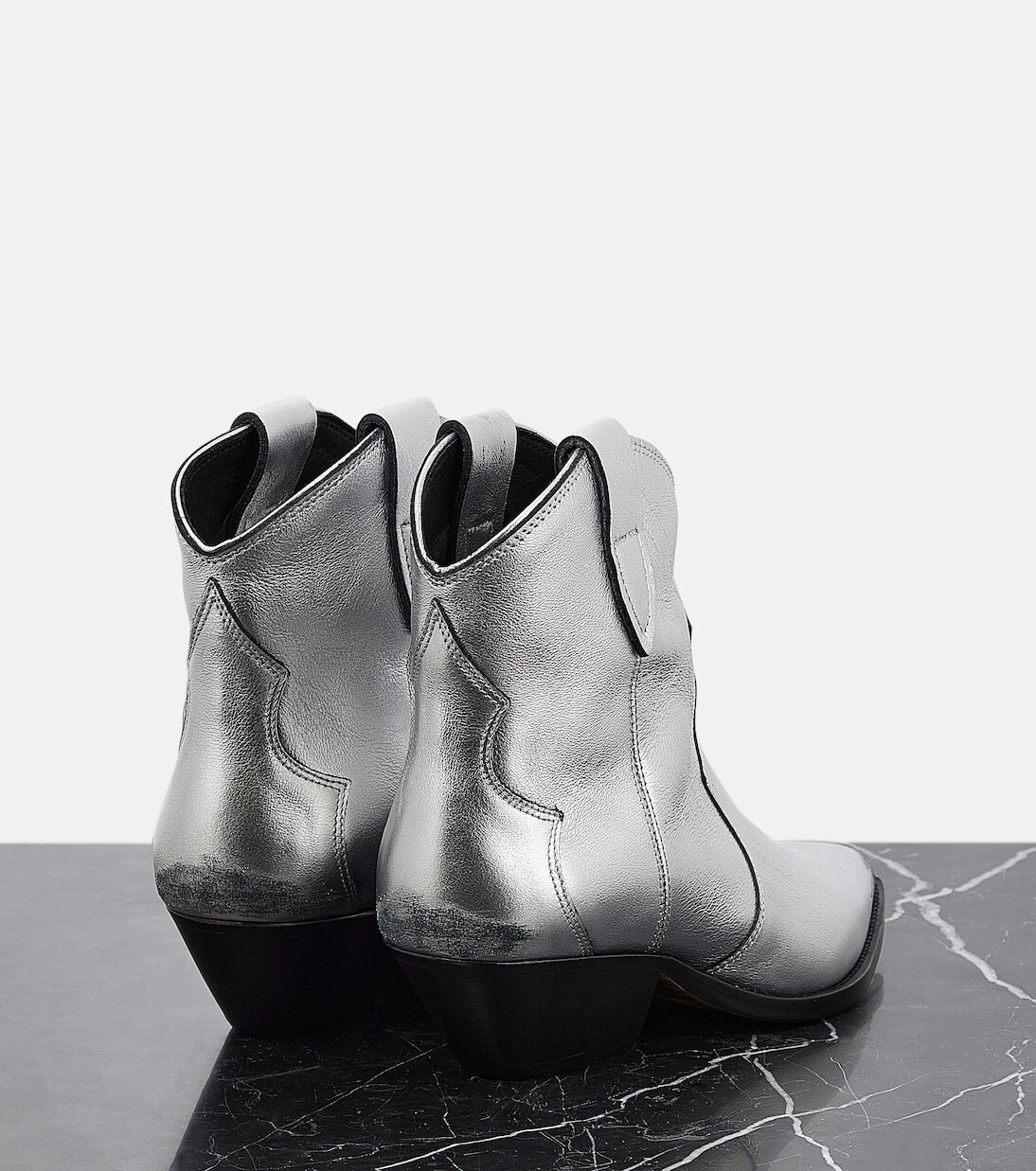 Ботильоны dewina из металлизированной кожи Isabel Marant, серебро — фото 3