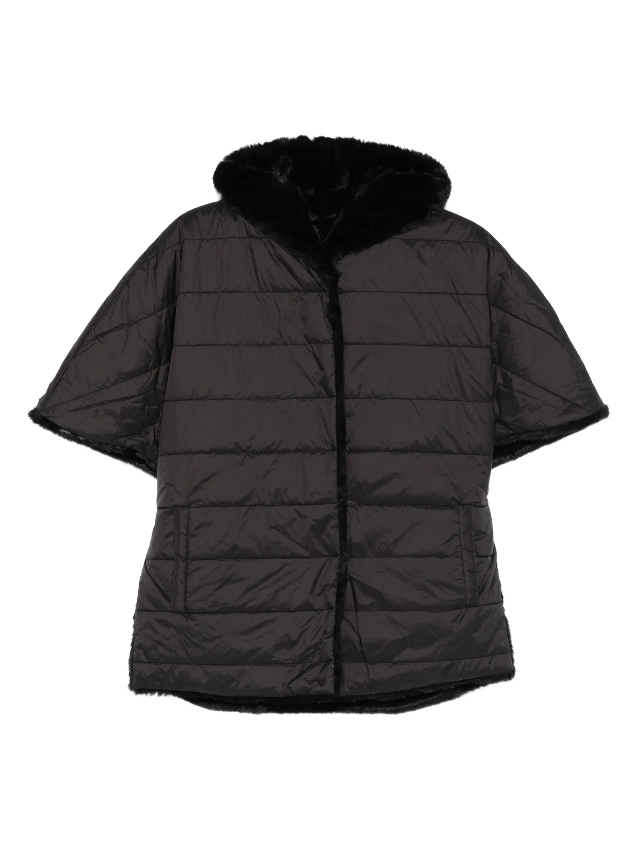 

Стеганое пальто с искусственным мехом Blugirl, черный