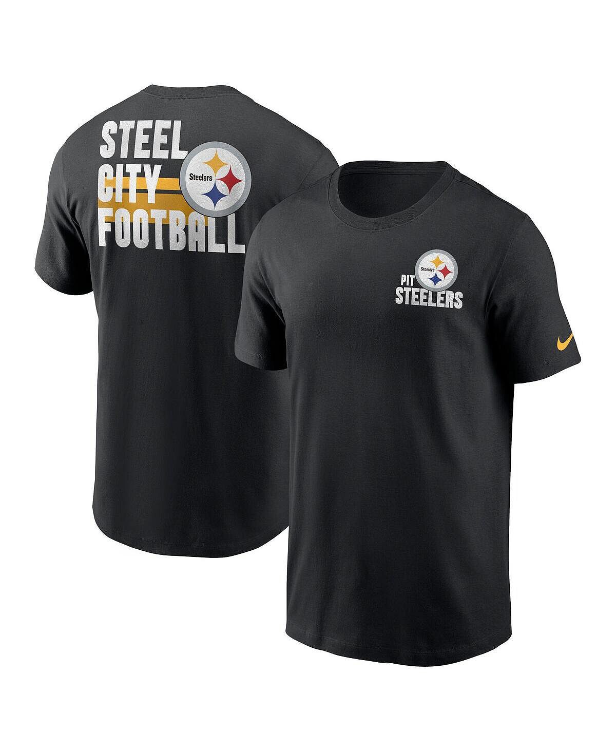 

Мужская черная футболка Pittsburgh Steelers Blitz Essential Nike, Черный, Мужская черная футболка Pittsburgh Steelers Blitz Essential Nike