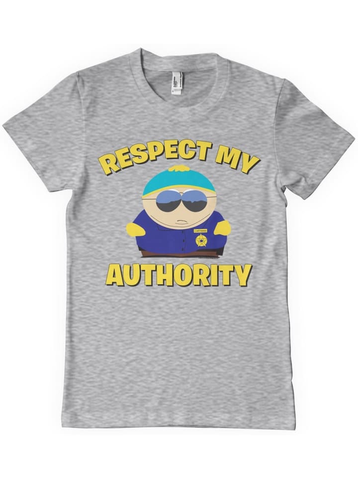 

South Park Футболка "Respect My Authority T-Shirt" серого цвета, Серый, South Park Футболка "Respect My Authority T-Shirt" серого цвета