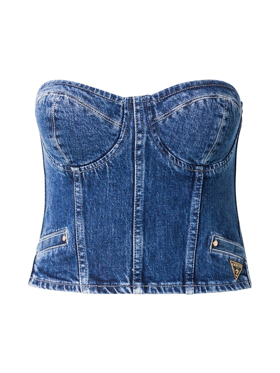 

Укороченный топ GUESS Top KELLY, синий деним