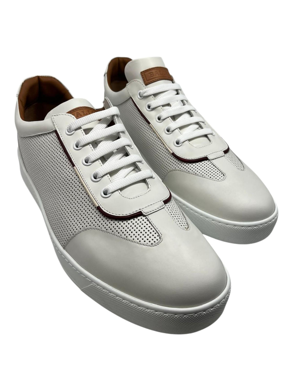 Bally Baxley 6233852 Мужские белые перфорированные кроссовки из телячьей кожи — фото 3