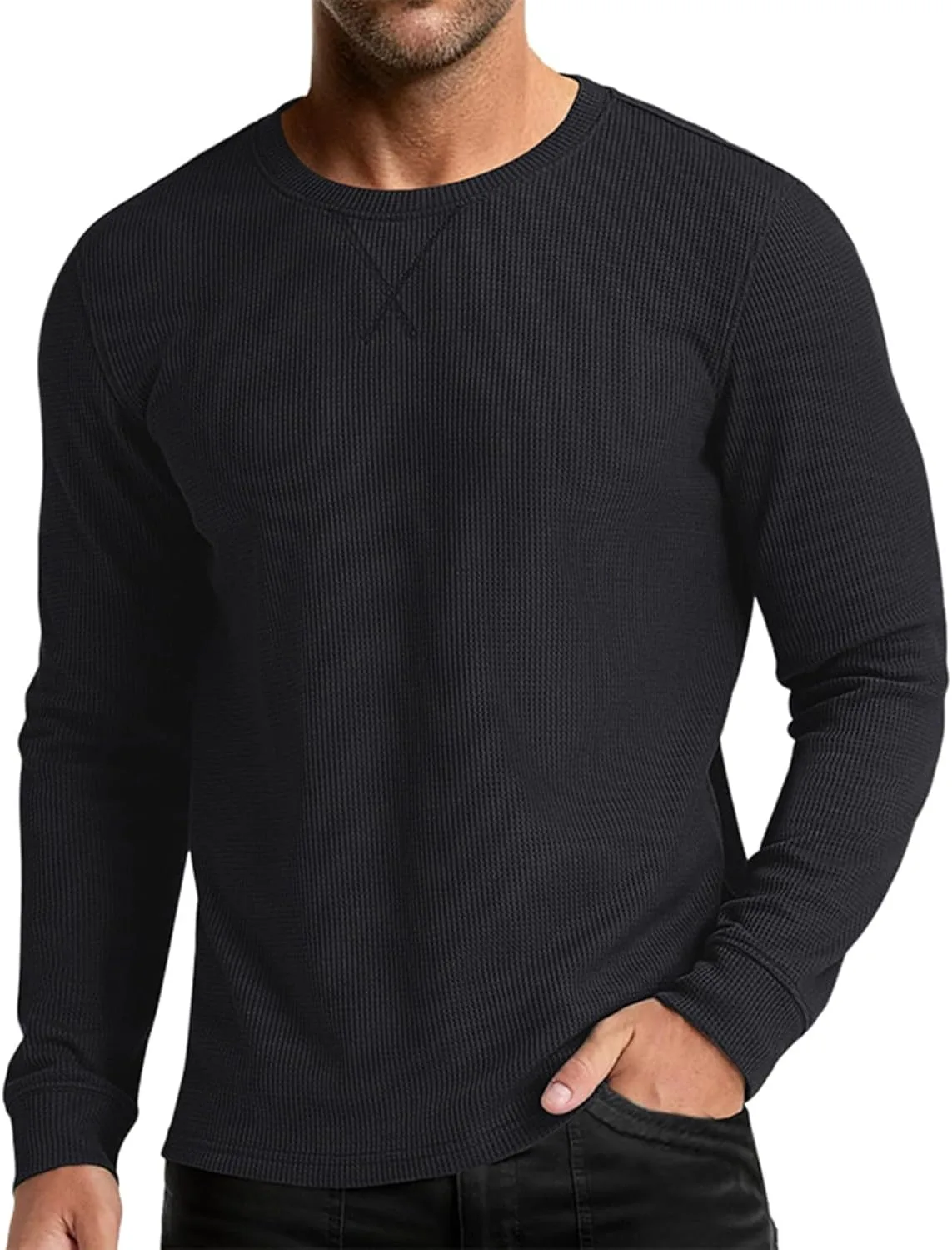 

Мужская термофутболка-поло с вафельной текстурой, легкая, slim fit