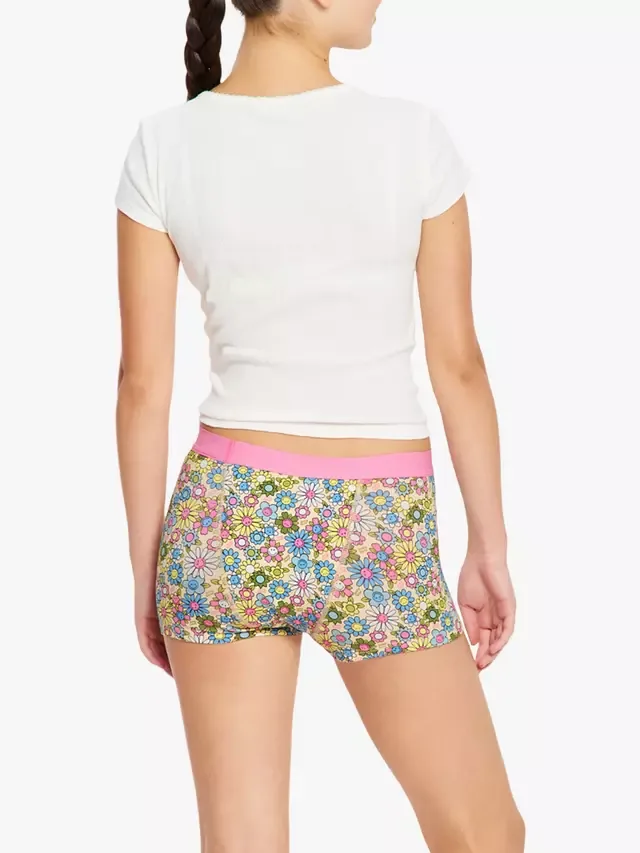 Детские трусики-шорты SmileyWorld Hipster Boyshort для критических дней, супервпитывающие, розовый цвет Bubbly Blossom Modibodi — фото 3