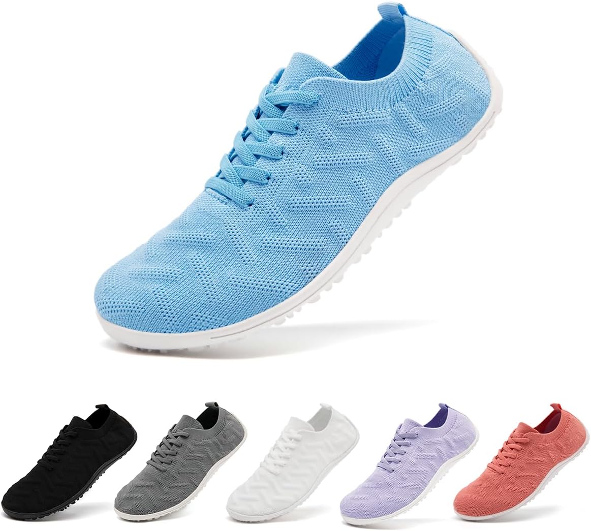 

Кроссовки для ходьбы и тенниса для мужчин и женщин, спортивные, для бега по дороге, тренировки, с противоскользящей подошвой, унисекс, из сетки, для спортзала, легкие, повседневные, без шнурков Gdebyz, светло-голубой