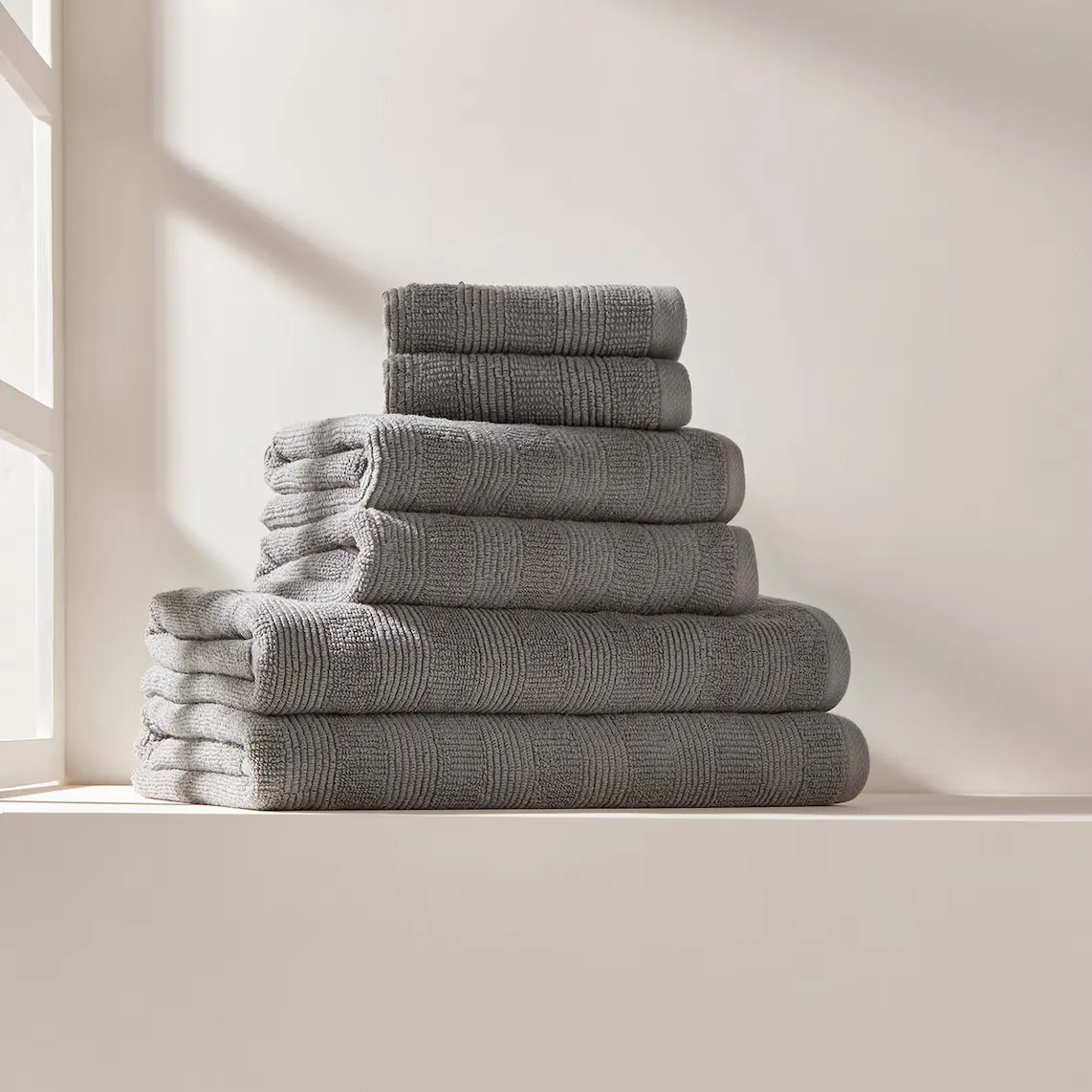 

Набор из 6 хлопковых полотенец 450 гр/м2 Palermo Basics El Corte Inglés, серый