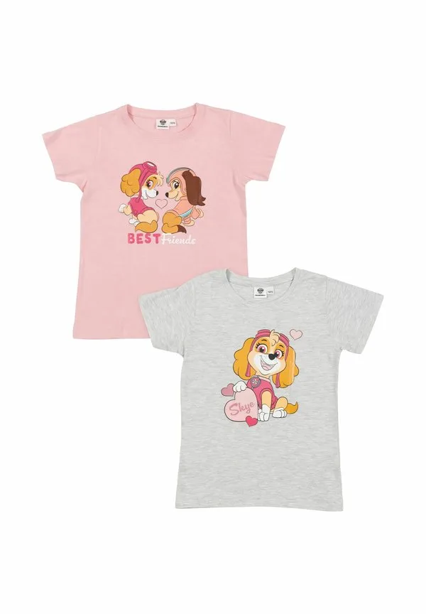 Футболка 2er pack paw patrol oberteil kurzärmlig с принтом Paw Patrol, Rosa/Grau — фото 4