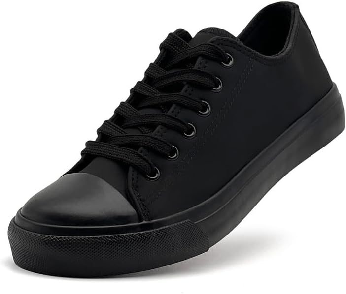 

Женские и мужские модные кроссовки низкие с верхом из искусственной кожи, классические кроссовки на шнуровке, повседневные тennисные и прогулочные удобные обувь Xraehni, черный