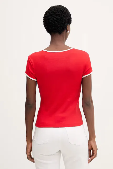 Футболка с коротким рукавом модель T-shirt Tommy Hilfiger, красный — фото 3