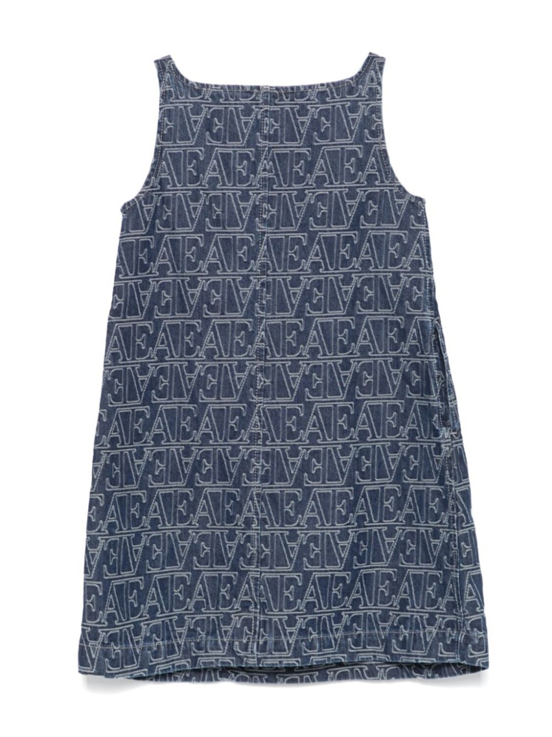 

Платье Emporio Armani Kids с логотипом и жаккардовым узором, синий