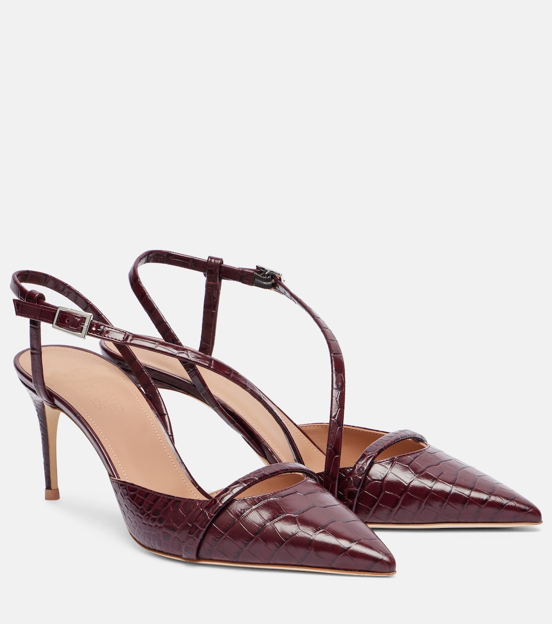 Валерия 70 кожаные туфли-лодочки на ремешке Malone Souliers, Rosewood/Rosewood
