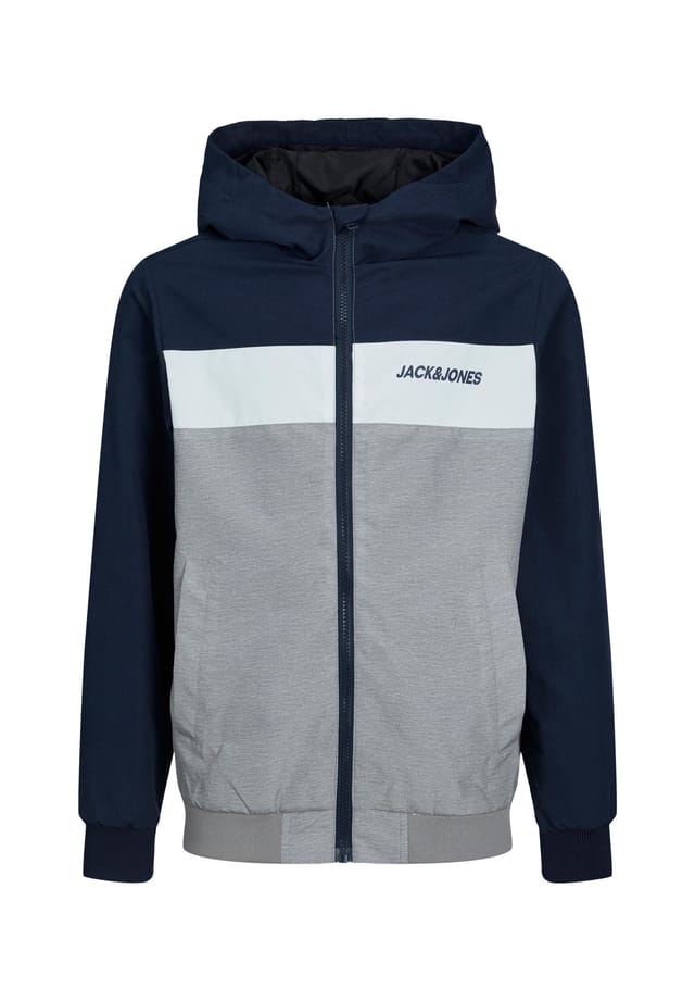 

Куртка переходная куртка раш с капюшоном на молнии и карманами Jack & Jones, синий