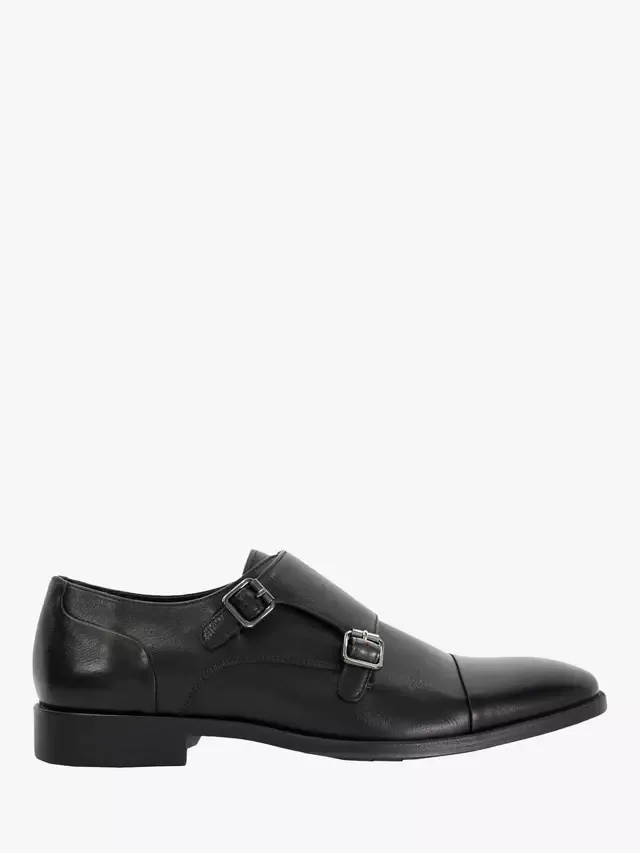 Туфли-монки Satchin Wide Fit из кожи с гибкой подошвой и защитным носком, черные Dune London