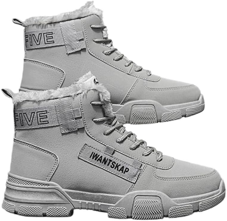 

Мужские ретро-сапоги HoaloX до середины икры - утепленные ботинки с толстой изоляцией, вдохновленные мотоциклетной обувью, с мягкой подкладкой, серый