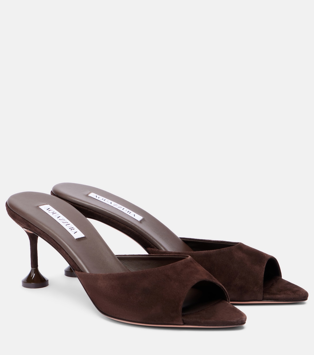 Бису 65 замшевые мюли Aquazzura, Espresso