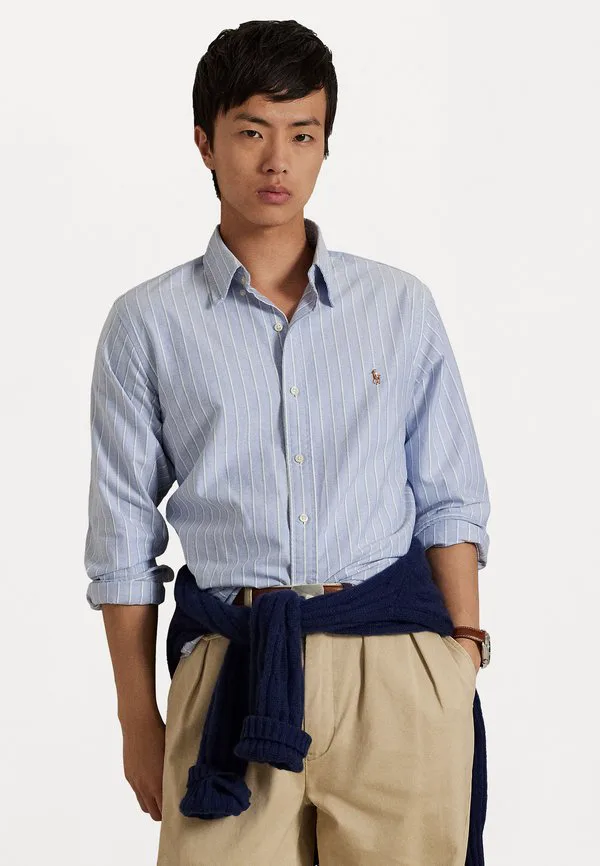 Рубашка-Оксфорд в полоску, сшитая на заказ. Polo Ralph Lauren, Blue Multi