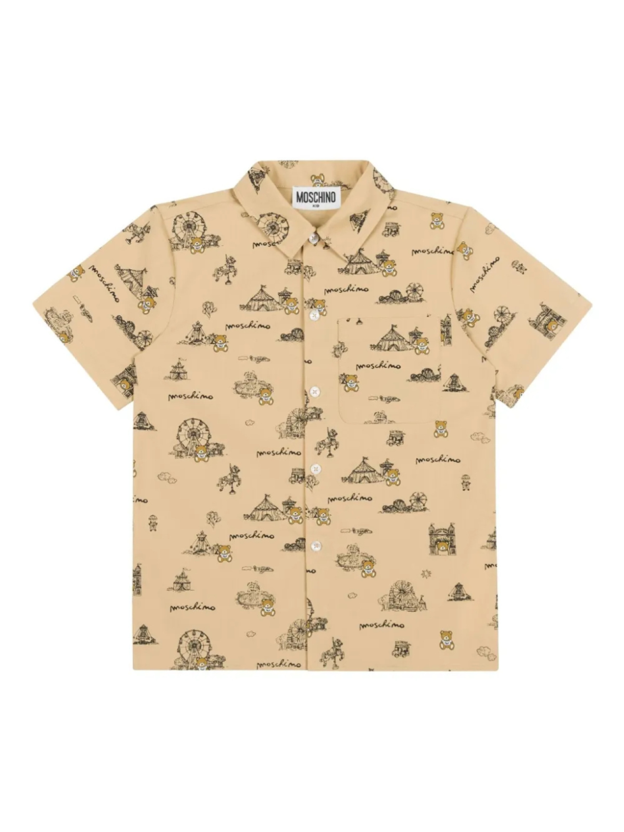 

Moschino Kids рубашка с принтом, нейтральный