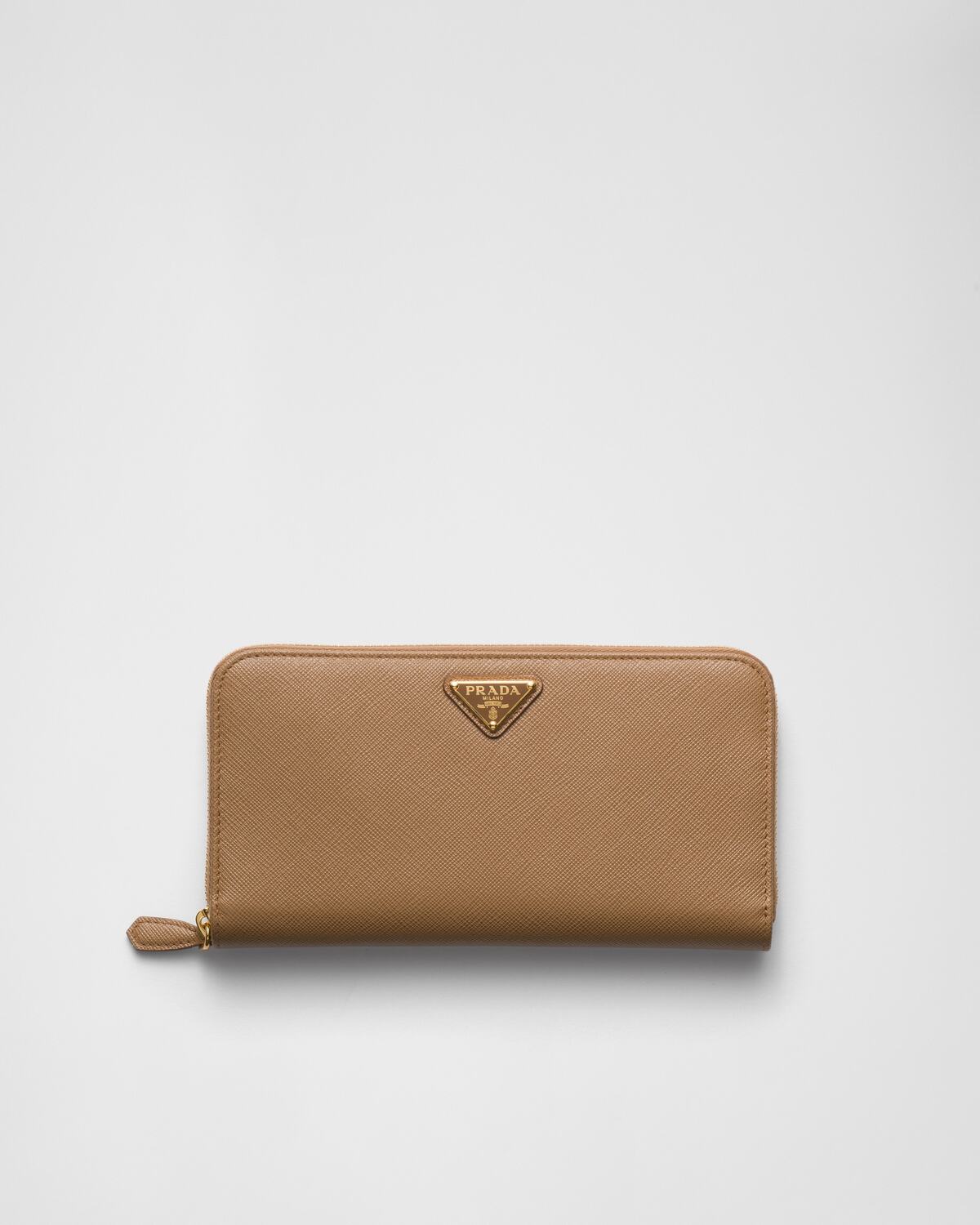 

Большой кошелек из сафьяновой кожи Prada, коричневый