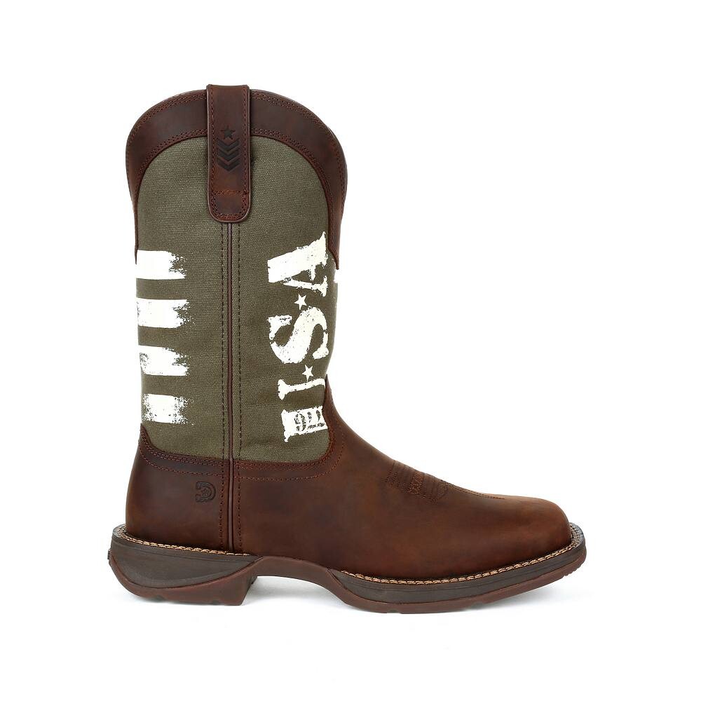Мужские ботинки в стиле вестерн Rebel By Durango USA, цвет Brown And Army Green — фото 2