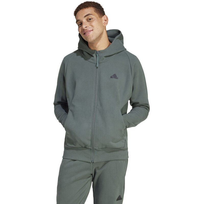 Hooded sweatshirt zne winterized zip Adidas, цвет legivy — фото 2