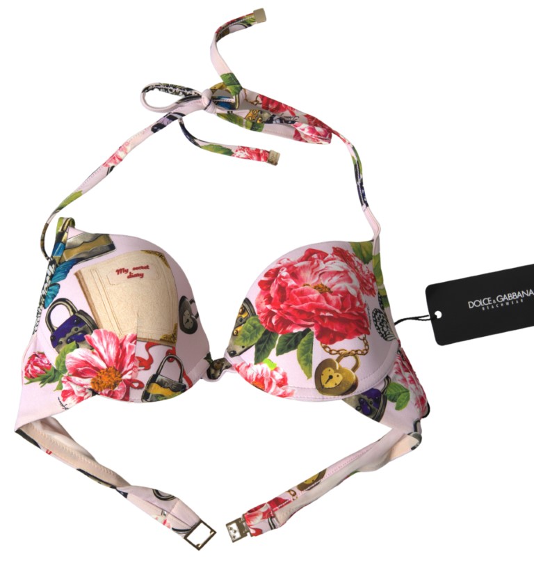

Шикарный цветочный бикини-топ Elegance Dolce & Gabbana, розовый