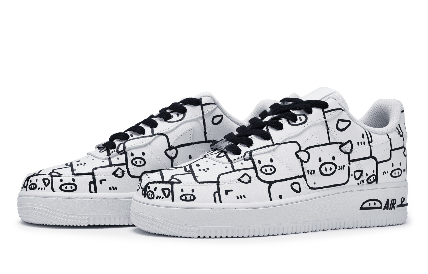 

Кроссовки Nike Air Force 1 Skateboard Shoes Women's Low-Top Black White, Черный, Кроссовки Nike Air Force 1 Skateboard Shoes Women's Low-Top Black White