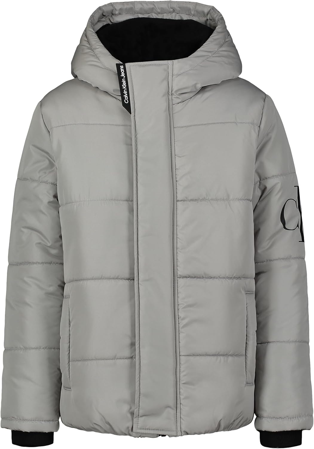 Плотная куртка Calvin Klein для мальчиков с капюшоном и флисовой подкладкой, Monologo Drizzle — фото 3