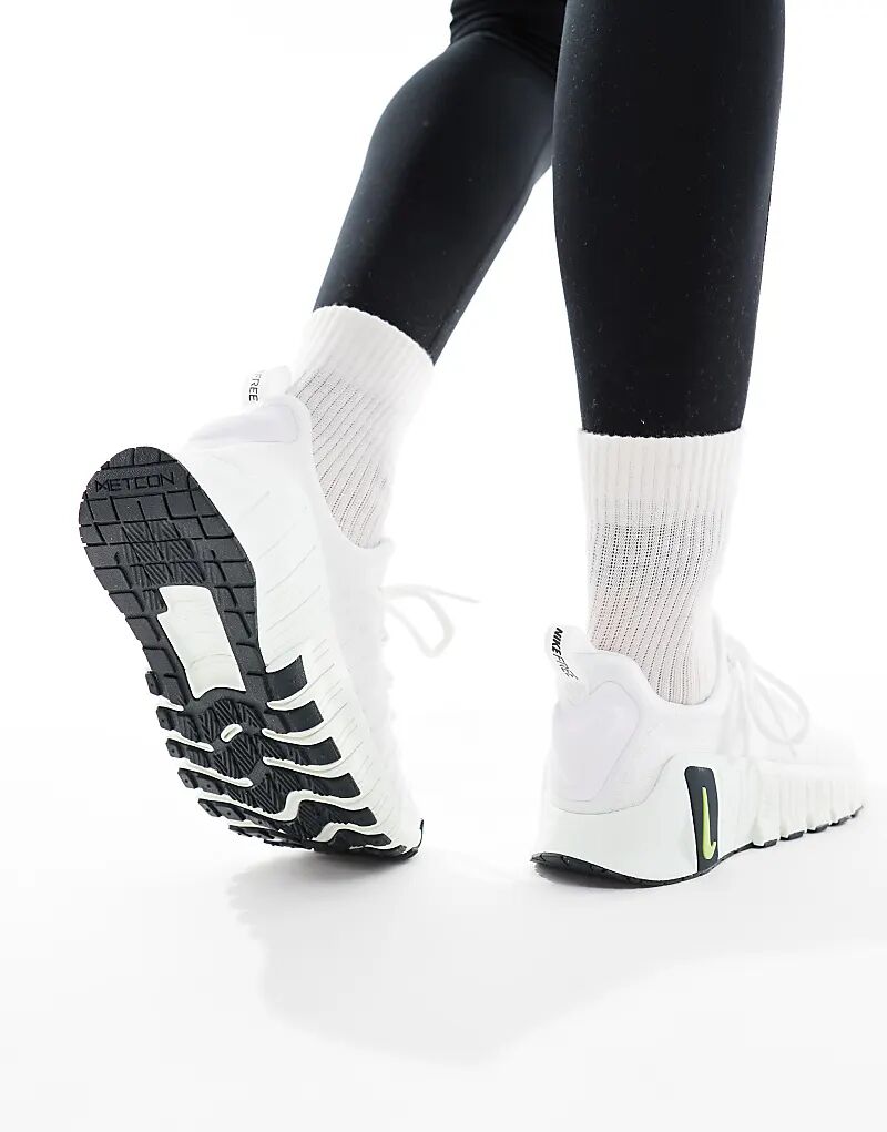 Кроссовки Nike Training Free Metcon 6 белого и светло-зеленого цветов — фото 4