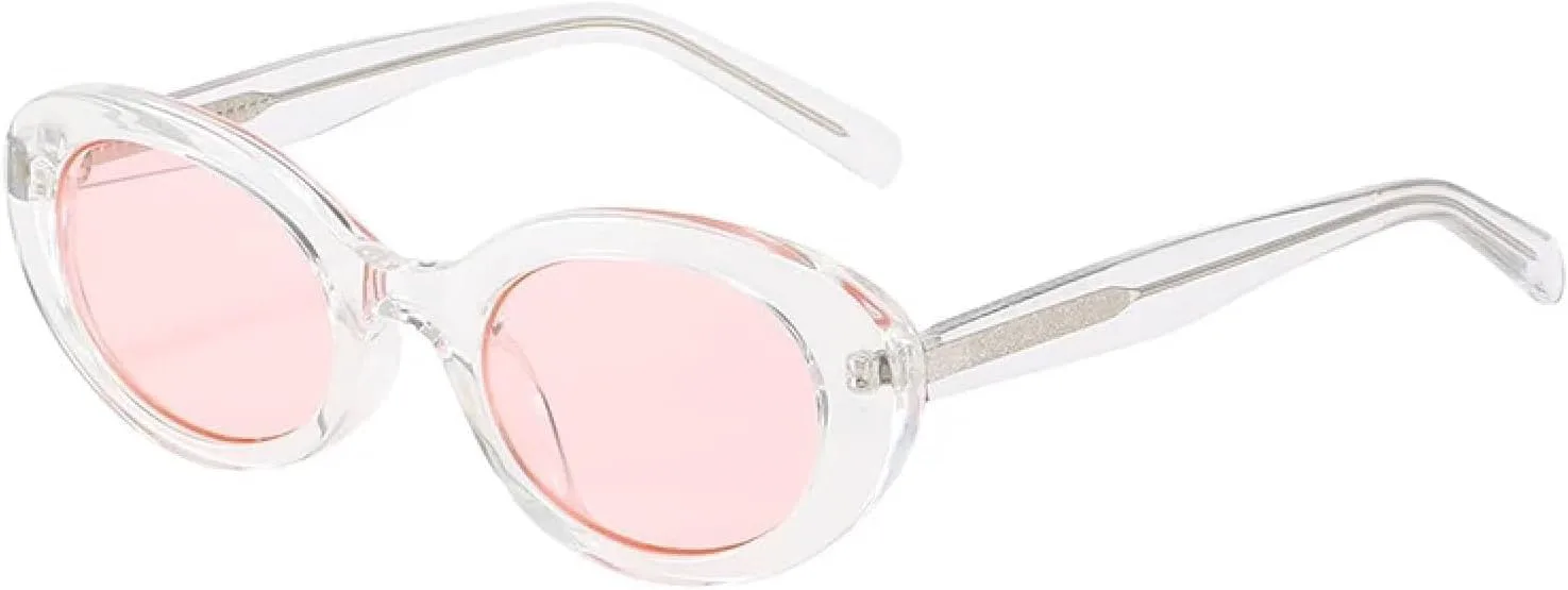 

Маленькие овальные солнцезащитные очки для женщин "кошачий глаз", солнцезащитные очки с защитой от УФ-излучения UV400, дужки из нержавеющей стали MTZJH, One Color