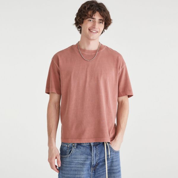 

Мужская свободная однотонная футболка Aeropostale, цвет burlwood