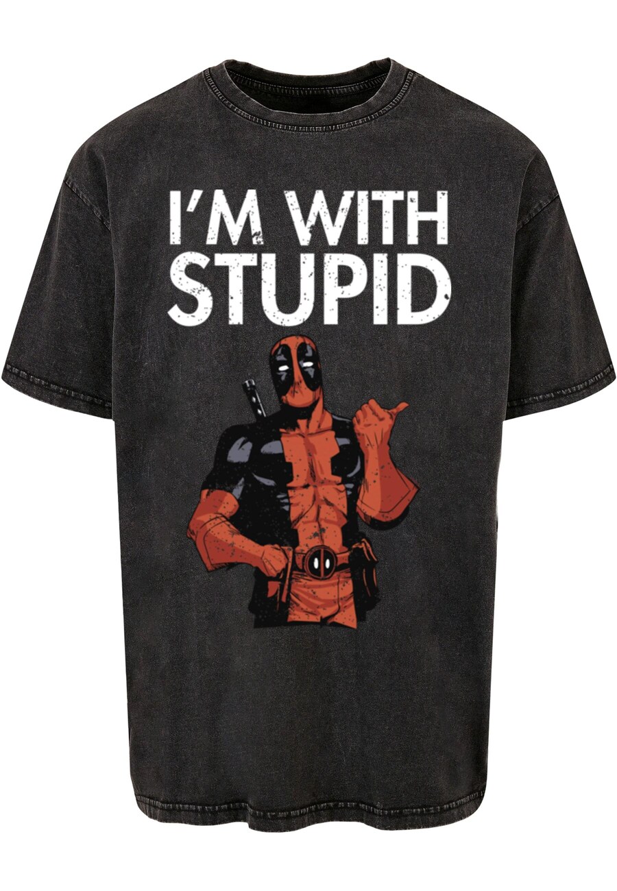 

Рубашка ABSOLUTE CULT Deadpool - I Am With Stupid, антрацит