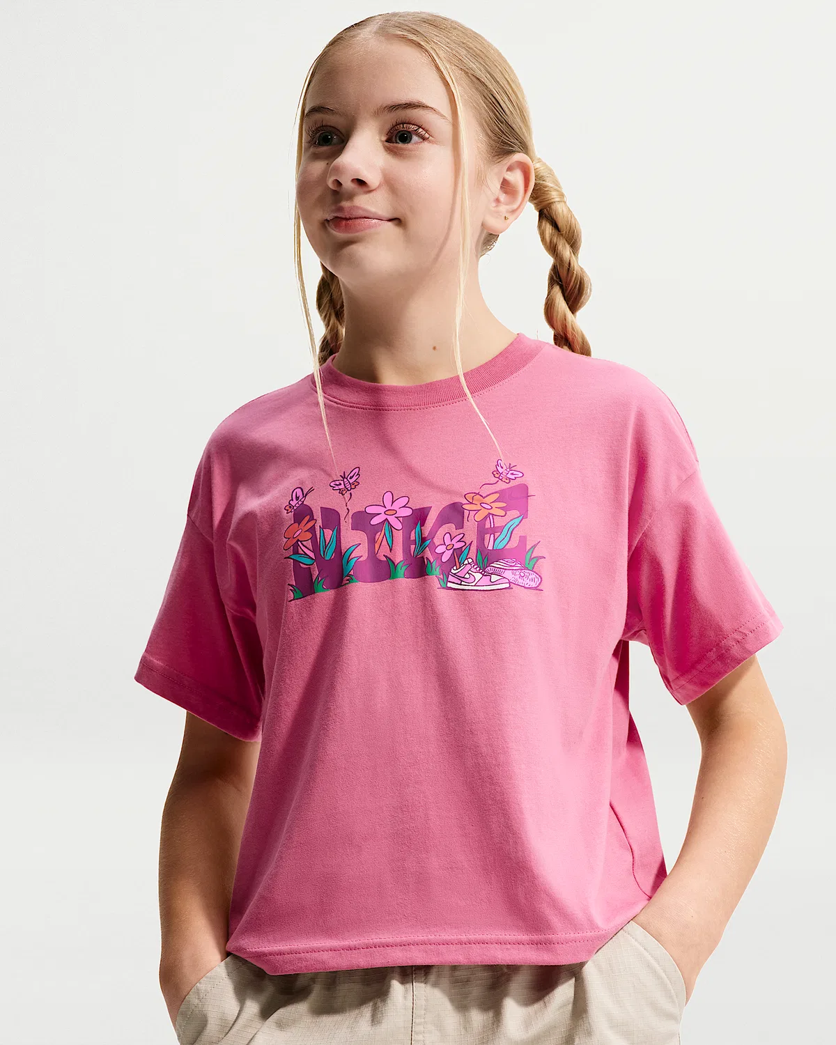 Детская футболка Nike Sportswear (для девочек), Peony
