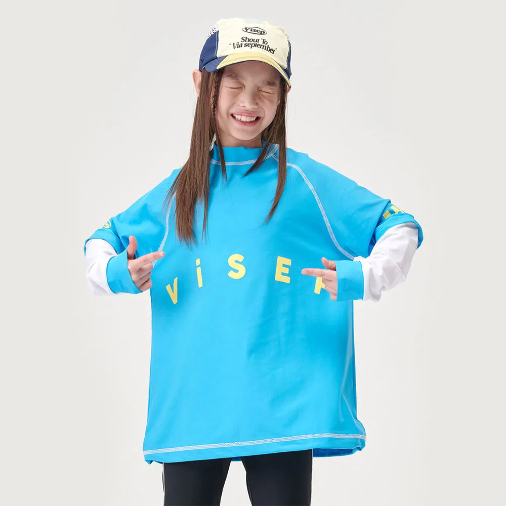 Детская плавательная футболка Cove Layered, синяя, от Viaseptember