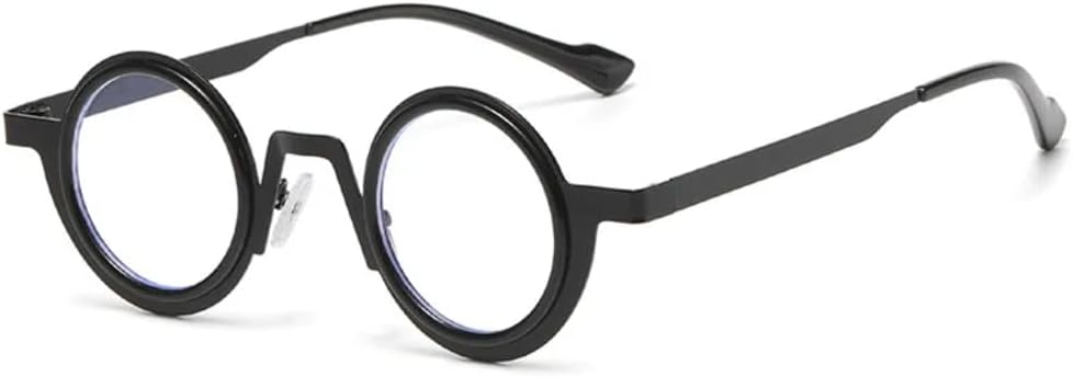 

Ретро маленькие круглые солнцезащитные очки в стиле панк с металлическим покрытием для женщин и мужчин, защита от УФ-излучения UV400, прозрачные линзы, двухцветная оправа TVTBBVV, Black Clear