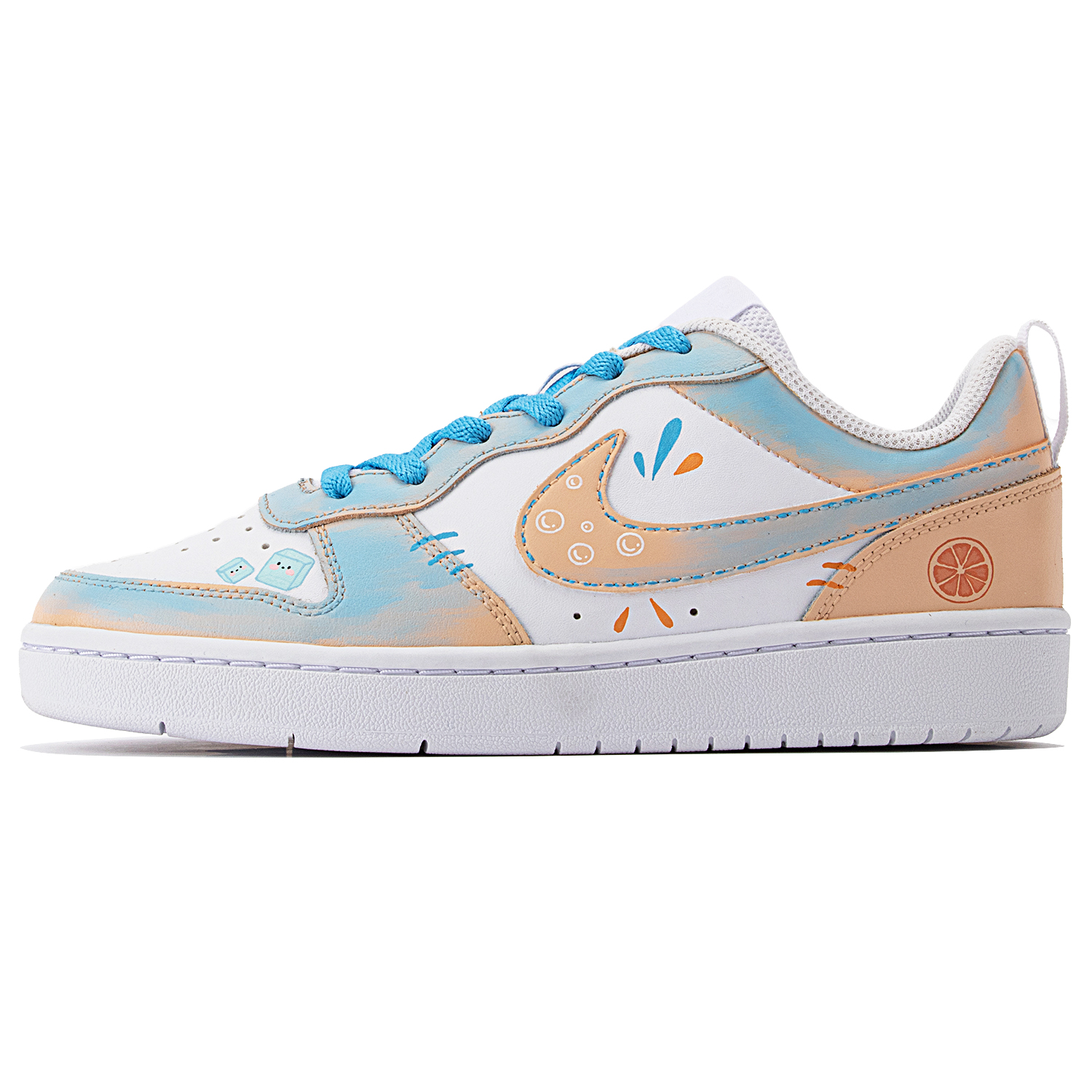 

Кроссовки Nike Court Borough Skateboard Shoes Women's Low-Top Blue Yellow, Синий, Кроссовки Nike Court Borough Skateboard Shoes Women's Low-Top Blue Yellow