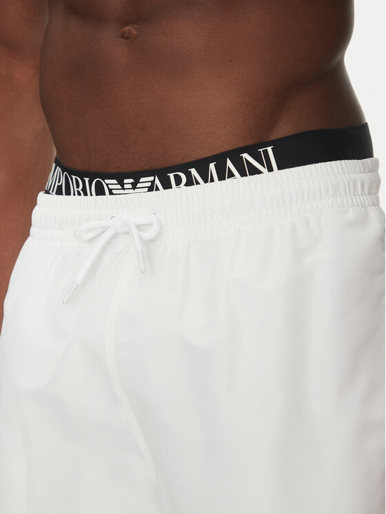 Пляжные шорты regular fit EM000686 AF12329 U0002 Emporio Armani, белый — фото 4