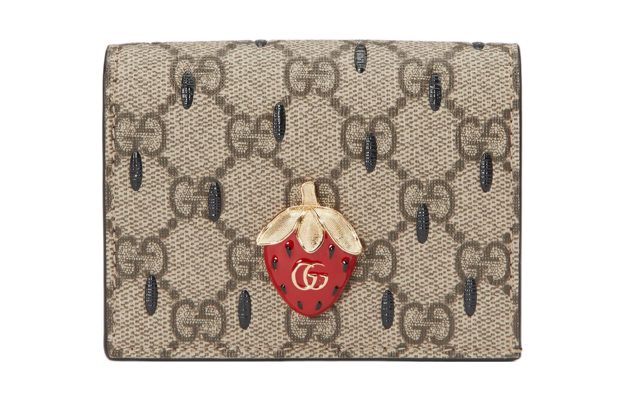 

GUCCI Кошелёк GG Supreme Strawberry бифолд