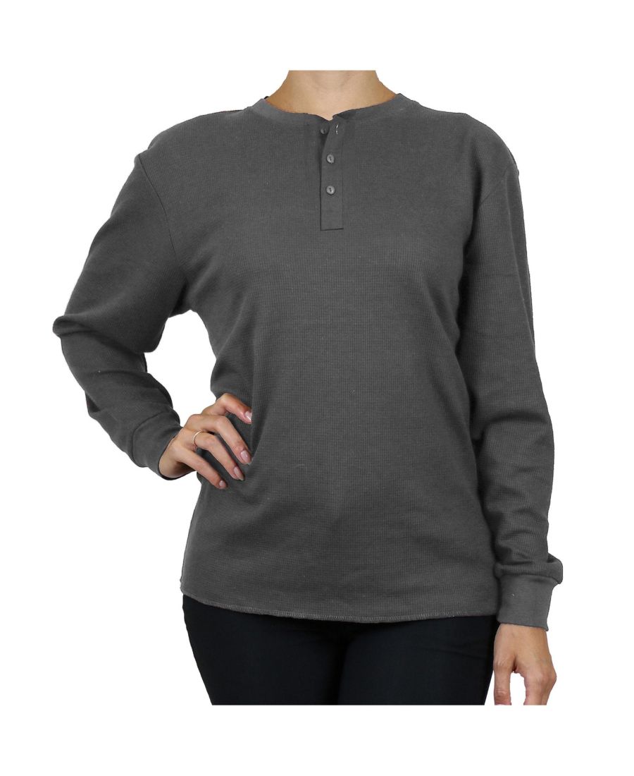 

Женская свободная терморубашка-поло из вафельной вязки Galaxy By Harvic, Charcoal