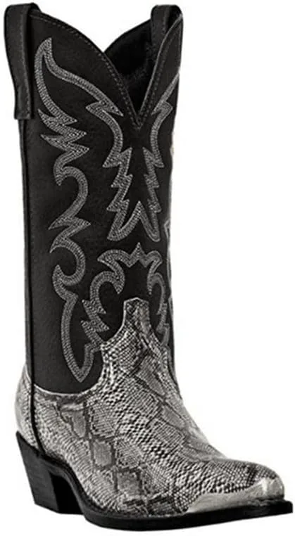 

Западные легкие ковбойские сапоги с заостренным носком, ретро и удобные, вышитые традиционные деревенские сапоги для мужчин XBTEVUDAK, серебряный