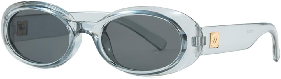 

Ретро овальные солнцезащитные очки для женщин, для езды на открытом воздухе, защита от УФ-излучения UV400; панк-солнцезащитные очки для мужчин, для езды на велосипеде на открытом воздухе KTUCN, Transparent Grey