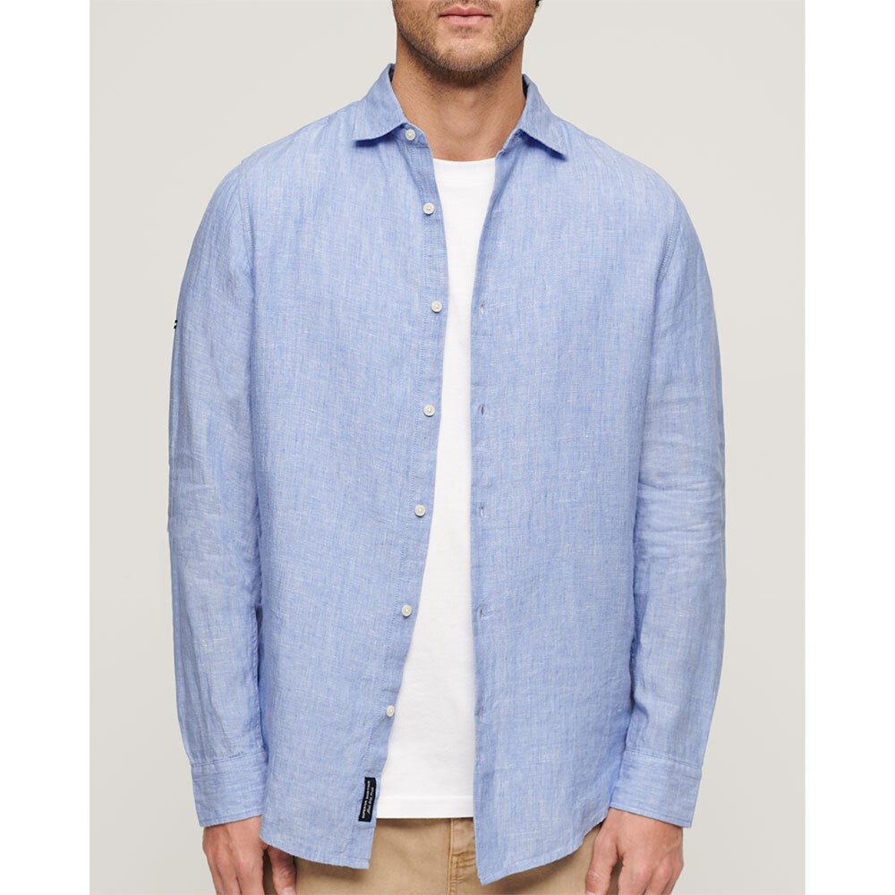 

Рубашка с длинным рукавом Superdry Studios Casual Linen, синий