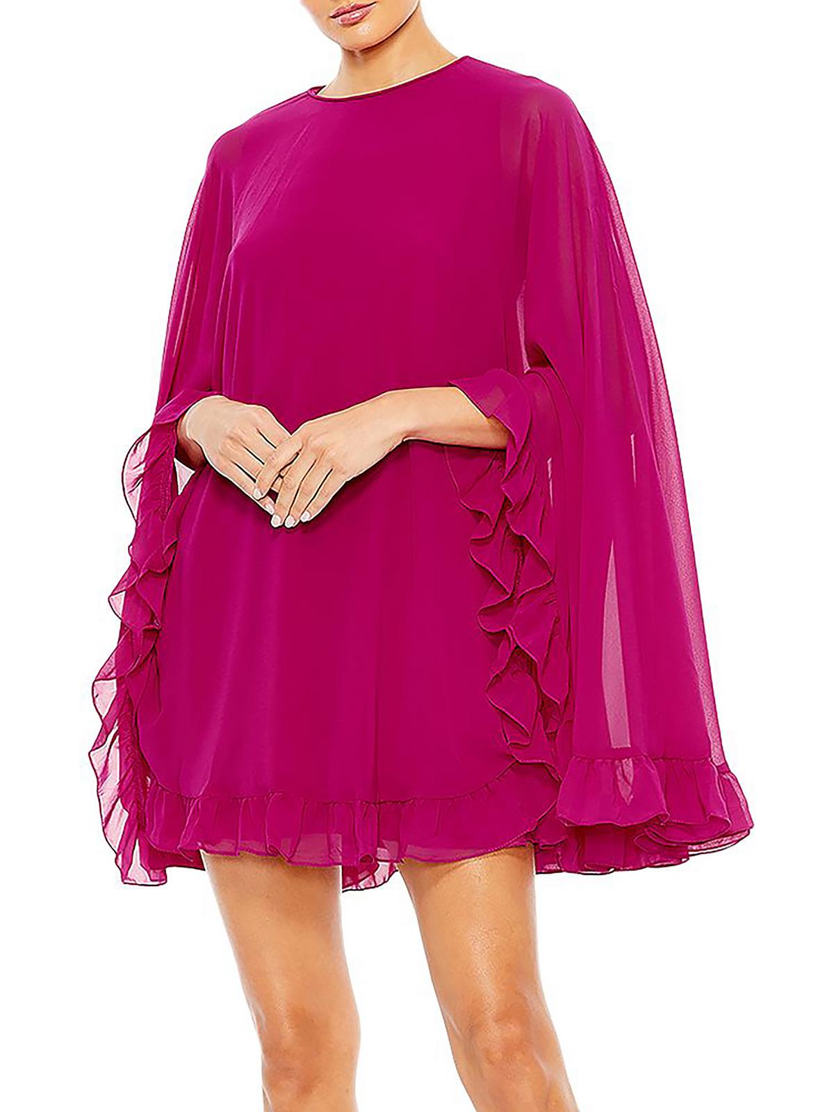 

Женское короткое мини-платье с накидкой Ieena for Mac Duggal, фуксия