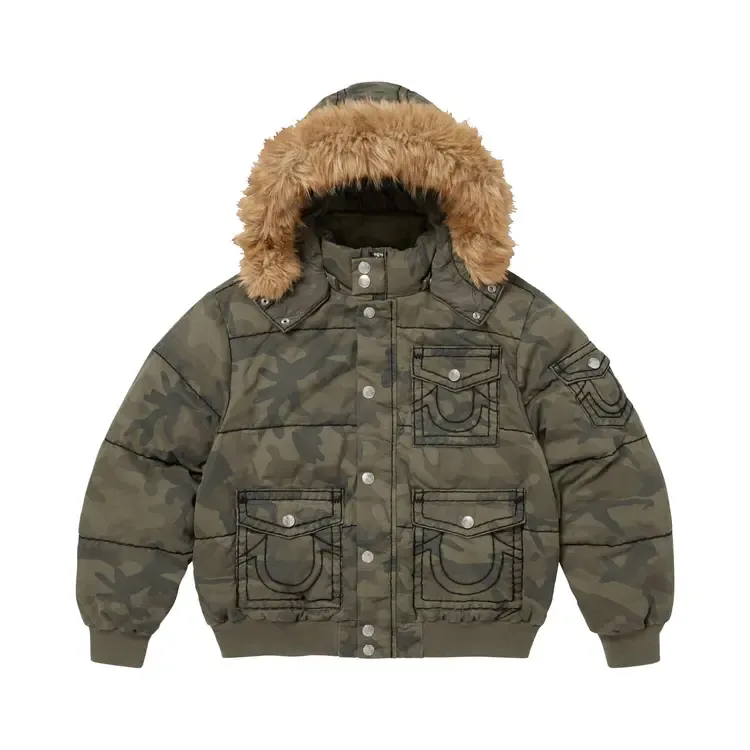 Пуховая куртка Supreme x True Religion 'Olive Camo'