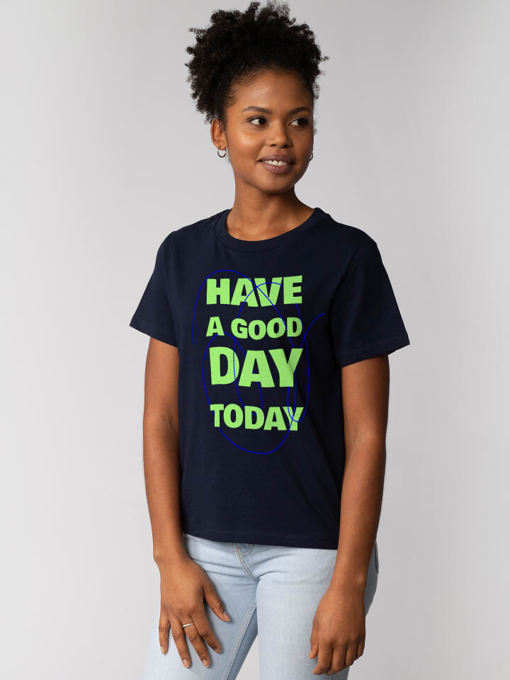 

Футболка wat Apparel T-Shirt Have a good day today, темно-синий