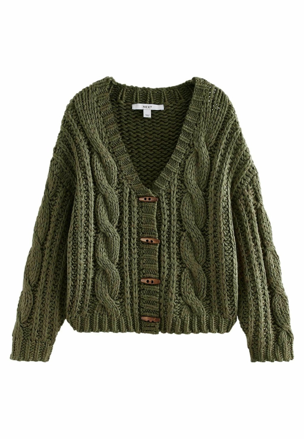 

Кардиган CHUNKY BUTTON FRONT CABLE REGULAR FIT Next, зеленый